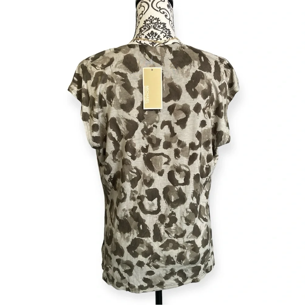 MICHAEL Michael Kors | NWT Women’s Leopard Print Sleeveless Blouse - Picture 2 of 6